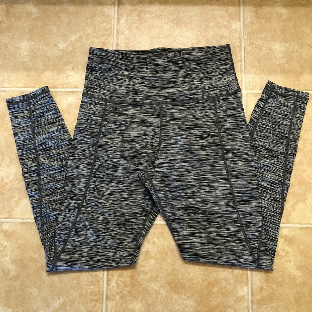 NWOT High Waisted Black Heathered Workout Leggings - Picture 2 of 5